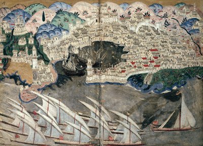 The Ottoman Fleet Blocking the Port of Marseille in 1543 by Nasuh Al Silahi